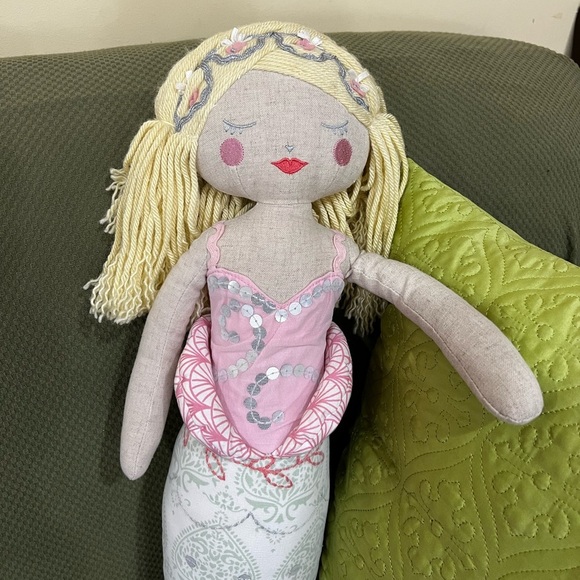 Pottery Barn Kids Mermaid Plush 24” Pink/Multicolored - Picture 4 of 12